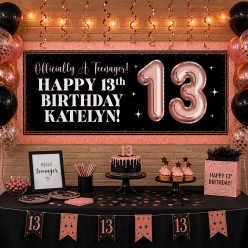 13th Birthday Girl PERSONALIZED Giant Vinyl Banner